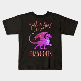 Just a Girl Who Loves Dragons Kids T-Shirt